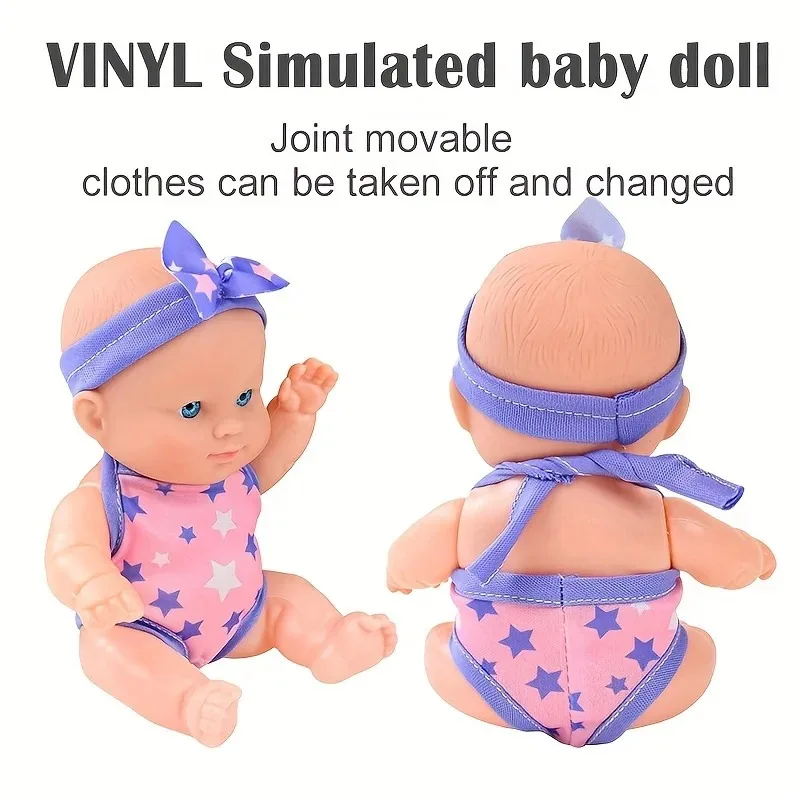 Mini Comfort Simulation Baby Dolsl Vinyl Doll, Realistic Silicone Soft Rubber Reborn Doll Toys Gift For Children Girls Newborn