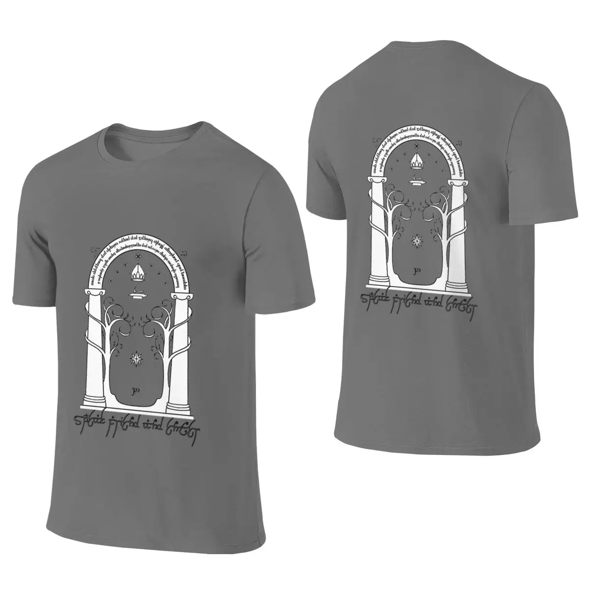 Speak Friend Amp Enter (Door Of Moria) Not Fading Reversible T-shirt Light Outdoor Light Color Schemes Tee