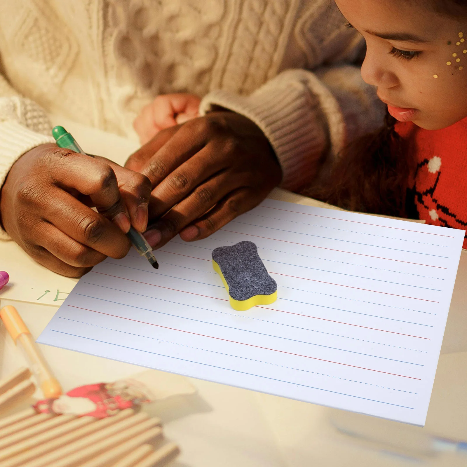 Tablero de escritura de línea magnética regrabable para niños, Mini pizarra blanca, película de papel borrable, tableros de borrado en seco pequeños para oficina