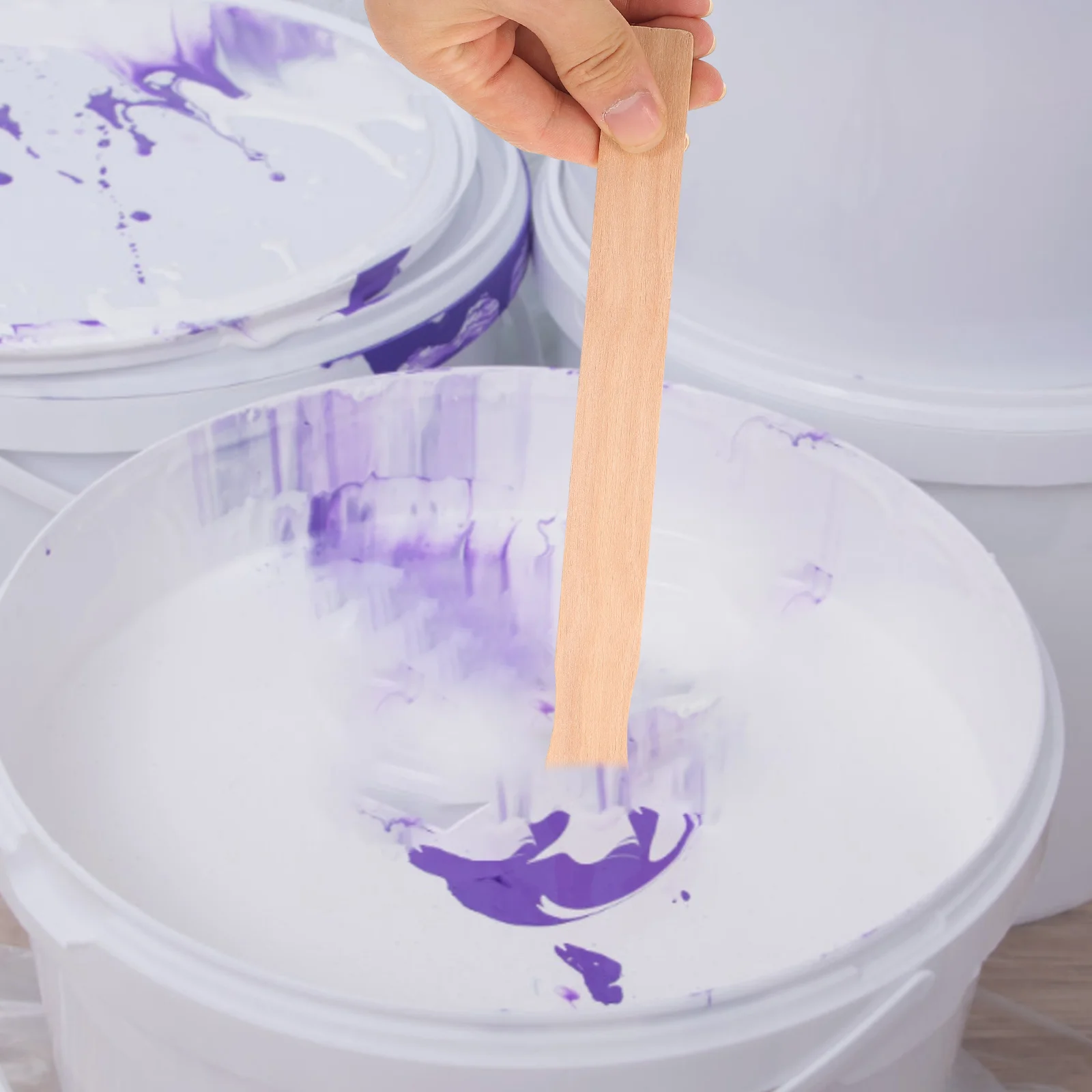 25 stücke Farbe Mischen Stick Rühren Werkzeug Wiederverwendbare Holz Rühren Stick Leichte Manuelle Rührer Für Home Bau Langlebig