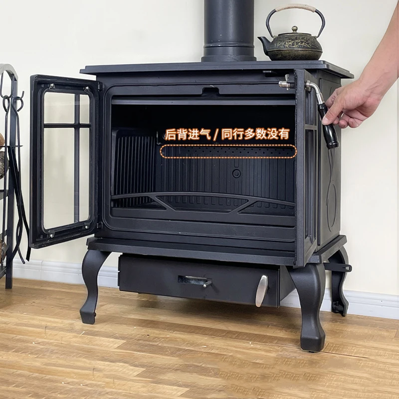 Kamin echtes Feuer Holzofen Haus Villa Wohn Gusseisen Herd Heizofen Wohnzimmer selbst gebaute Gast familie ländlich