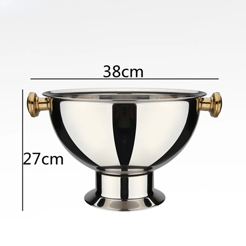 13.5L Stainless Steel Large Ice Bucket Banquet Champagne Beer Wine Ice Cube Cooling Bucket Bar Wine Tools Drink Wine Ice Bucket