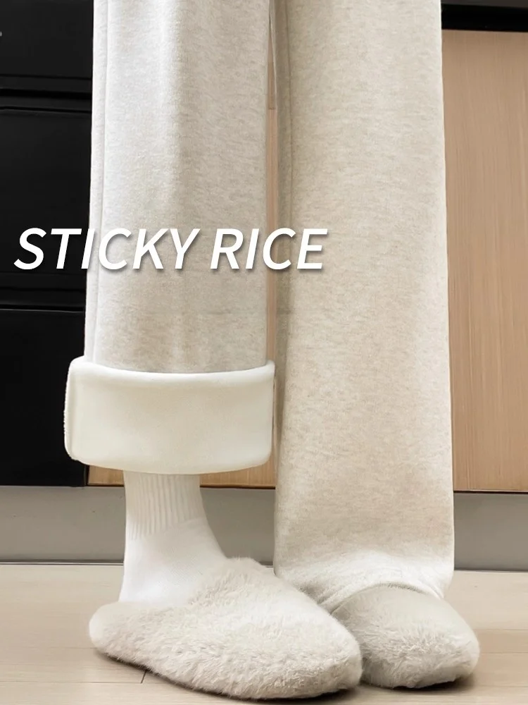 

Женские осенне-зимние брюки Thiened Fce: домашние спортивные штаны, широкие брюки из махровой ткани, с высокой талией, длинные