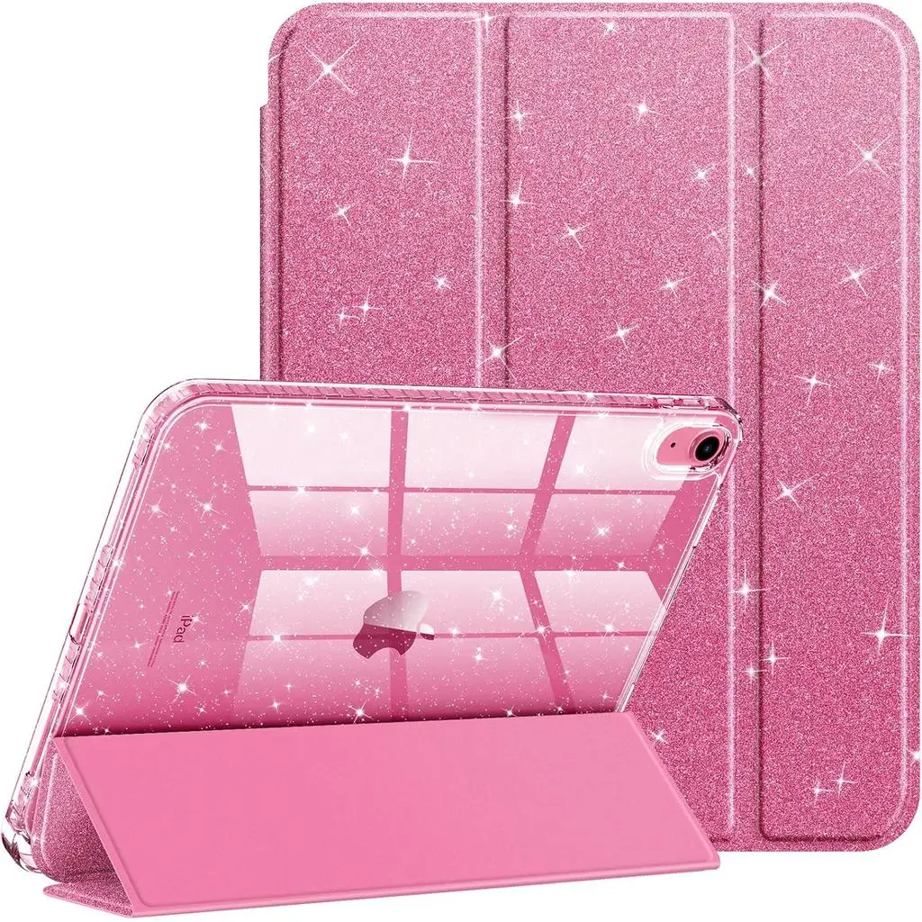 Fintie Slim Case for iPad Air 11-inch M4/M3/M2 (2026/2025/2024) Glittering Sparkly Shockproof Cover with Shiny Clear Back Shell