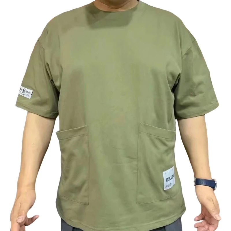 Loose ort Sve T-irt for Men Summer Trendy Brand ket Versatile Large Size f Sve Top Youth ular round Ne