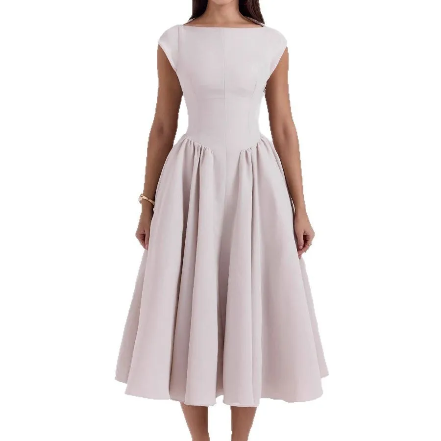 Abiti lunghi eleganti da festa aderenti per le donne 2025 Moda senza maniche scava fuori abito lungo senza schienale sottile Abiti eleganti