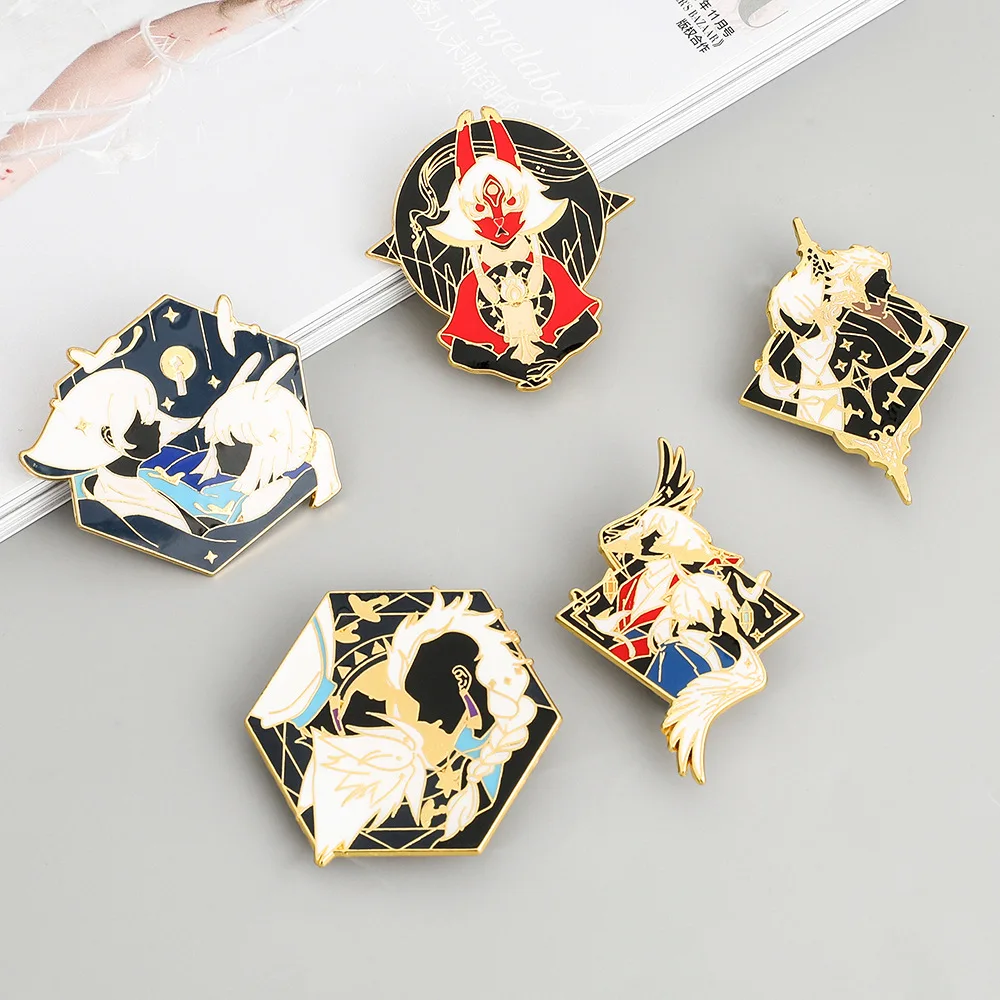 Game Character Brooch Daily Life Cute Metal Badge Lapel Pins for Backpacks Cap Pin Decorative Brooches Backpack Accessories Bag