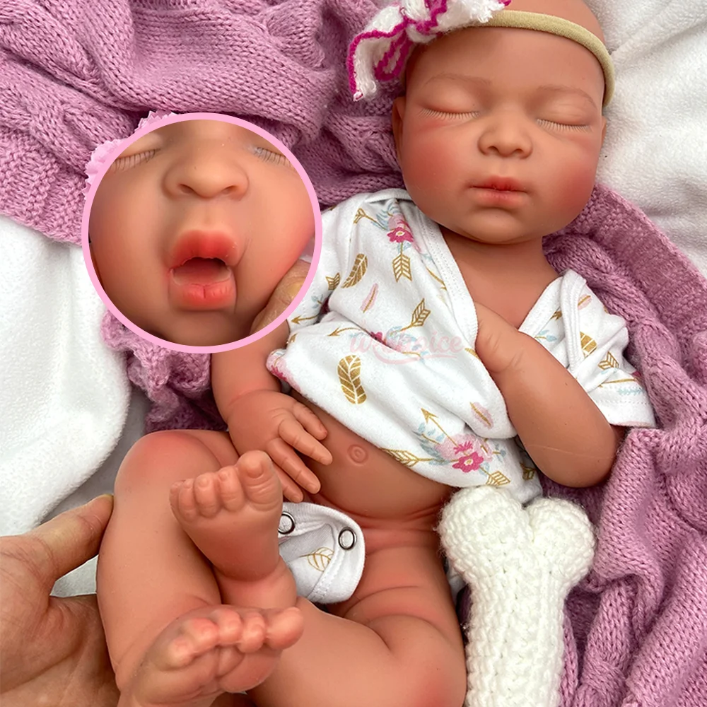 

Открытый рот 17 дюймов Preemie, полностью силиконовая кукла реборн, платиновая силиконовая кукла для новорожденных, игрушка Muñeca для девочек, подарок для детей или коллекционеров