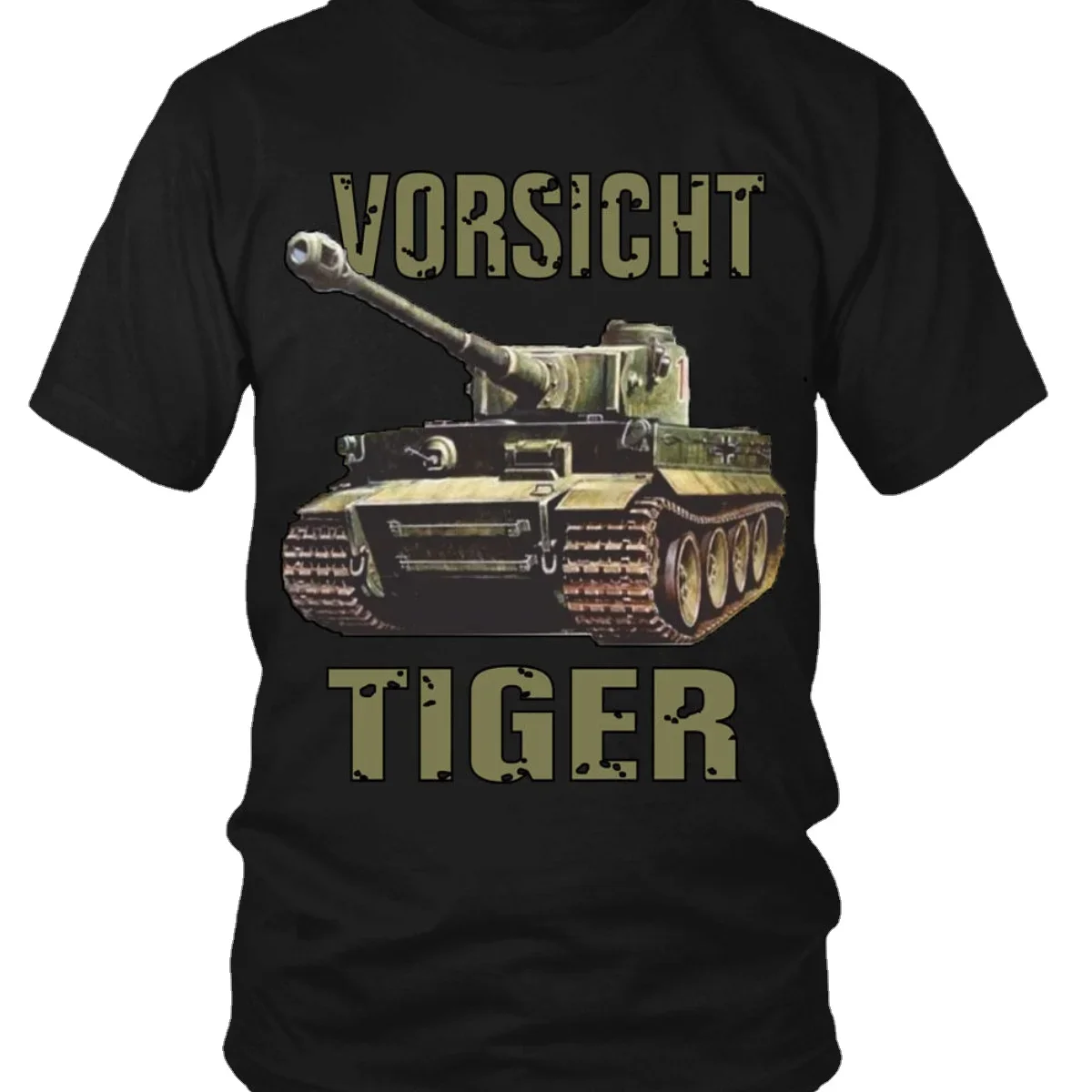 

Panzer Troops Arms Caution Tiger Tank T-Shirt. Summer Cotton O-Neck Short Sleeve Mens T Shirt New S-3XL