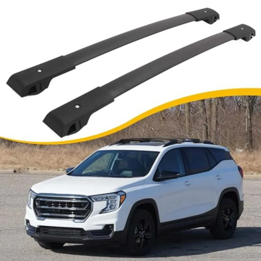 

Cross Bars Roof Rack for GMC Terrain 2018-2024 Fit with Side Rails Luggage Carrier Cargo Rack in Black