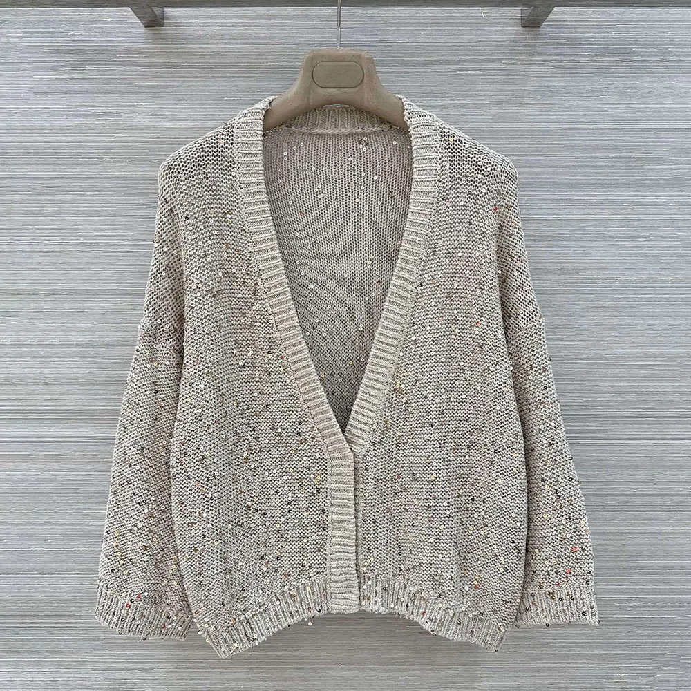 

High-quality 2026 new cardigan casual jacket with sequin decoration, available in multiple colors xy2640737