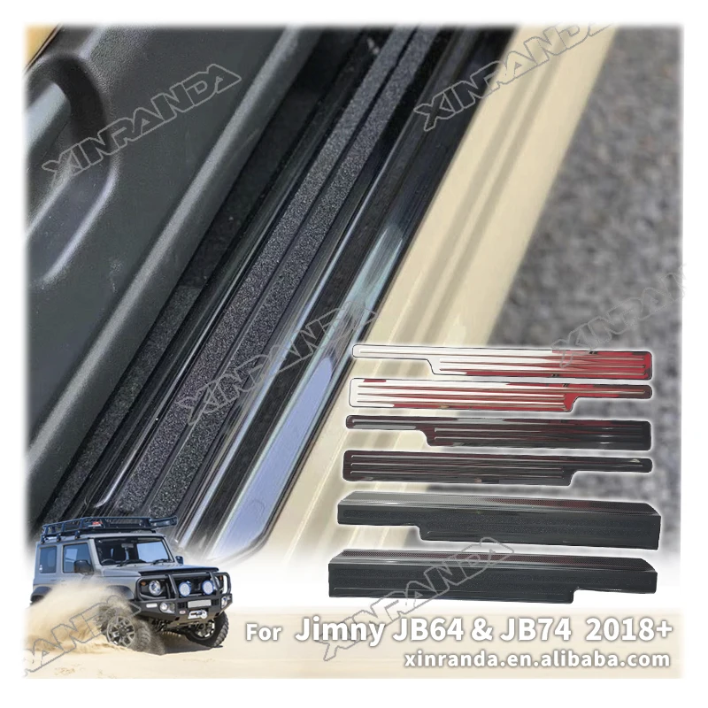 

2Pcs Car Welcome Pedal Stainless Steel Auto Scuff Plate Pedal Door Sill Pathway Protective Pedal For Jimny JB64 JB74 2018-2020