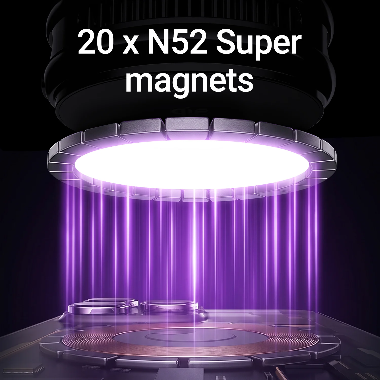 ACEFAST Qi2 25W Magnetyczna Bezprzewodowa Ładowarka Szybkiego Ładowania z Chłodzeniem do Gier 2w1 Radiator Adapter do Telefonu iPhone 17 16 — zdjęcie produktu 5