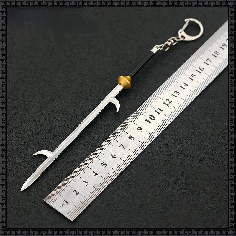 Anime Peripheral Weapons 16cm Thunder Knife Teeth Fog Ninjuta Knife Seven People Alloy Weapon Model Decoration Toys