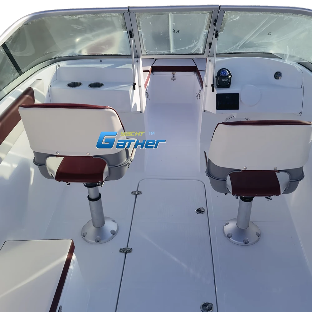 قارب صغير من الألياف الزجاجية بطول 19 قدمًا، قارب محرك، قارب سريع #4