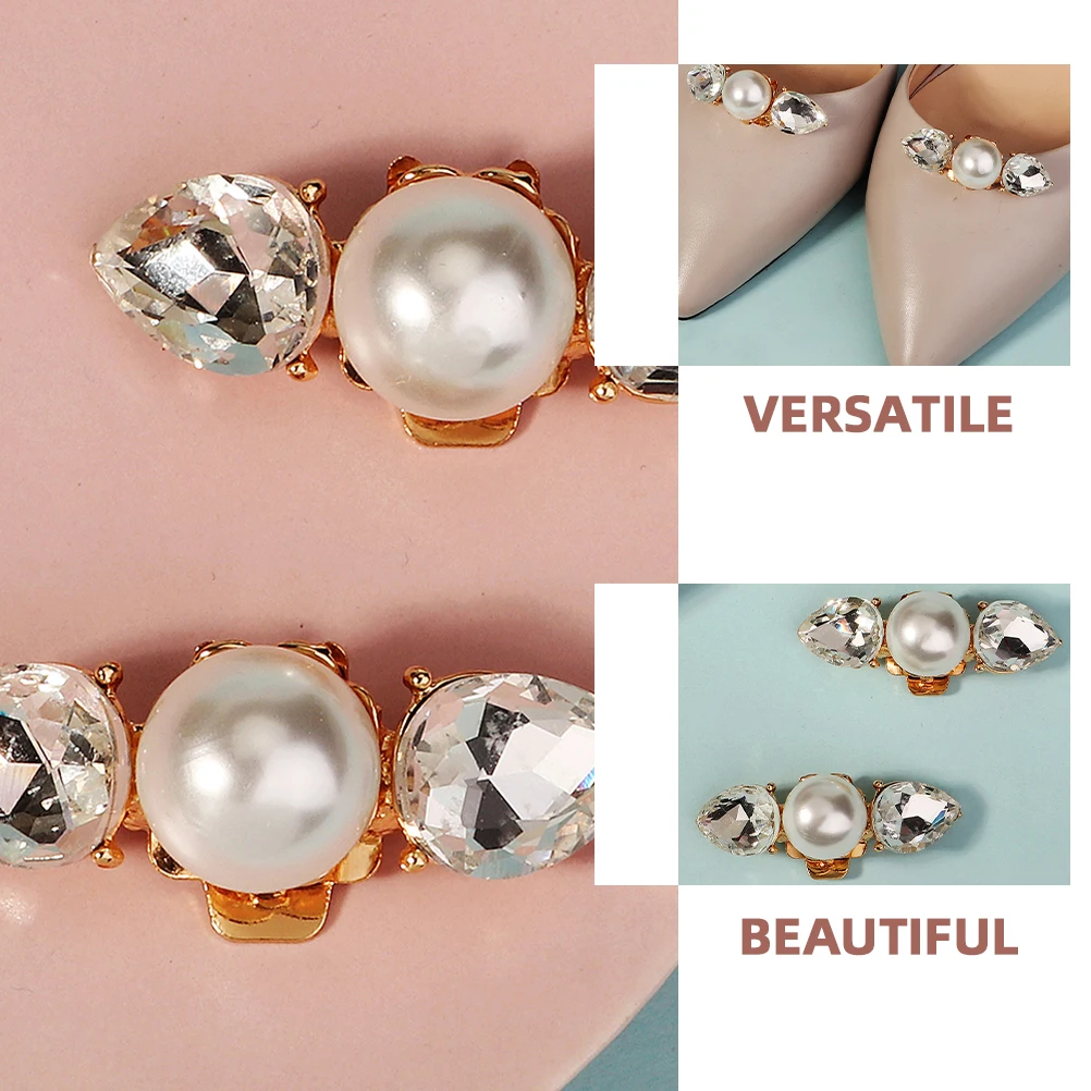 

1 Pair Rhinestone Buckles Bridal Wedding Heel Clips Decorative Shoe Charms For Women Dress Pumps High Heel Accessories Sparkling