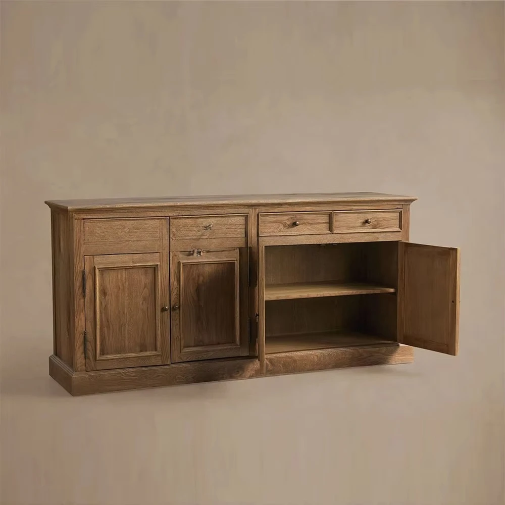 French modern four-door buffet antique solid wood sideboard with drawers dining room living room furniture