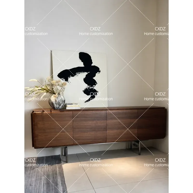 Medieval style solid wood TV cabinet, locker, living room, simple high-footed household small apartment floor cabinet,