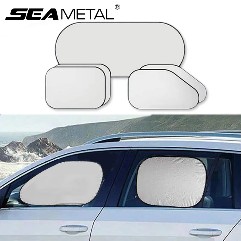 Protetor Solar para Janela Lateral de Carro SEAMETAL, Cortina Dobrável para Janela Dianteira e Traseira, Cobertura de Proteção Solar para Verão