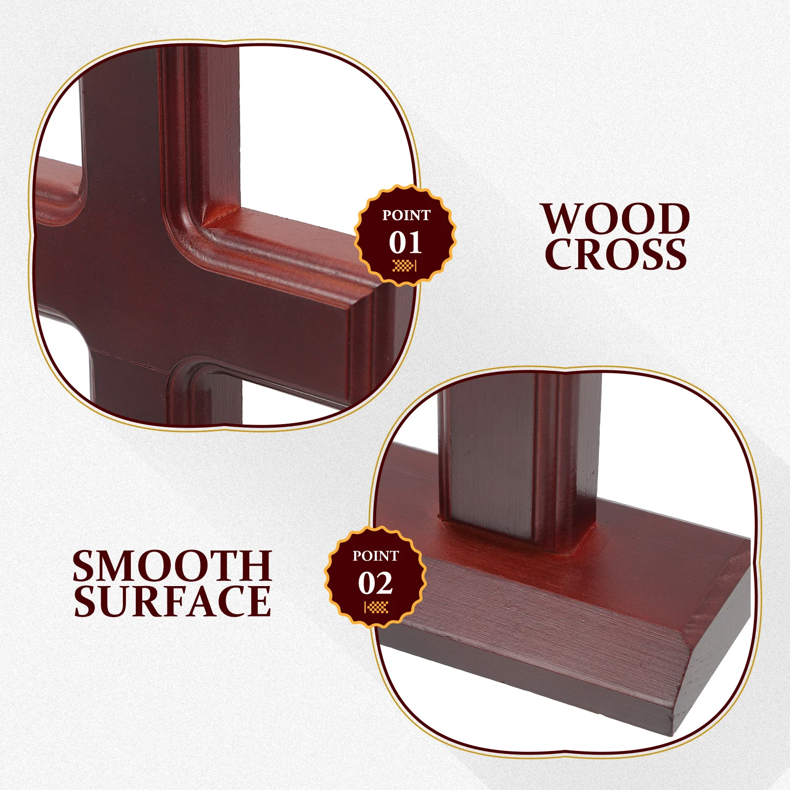 

Wood Cross Base Ornament Decorative Desk Standing Cross Religious Craft Catholic Prayer Cards Compact Living Room Bedroom