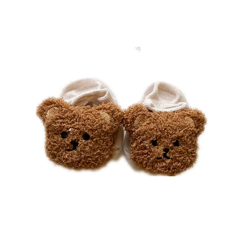 

0-2 Years Unisex Baby Bear Socks - Fuzzy Non-Slip Booties with Grips, Cute Toddler Socks