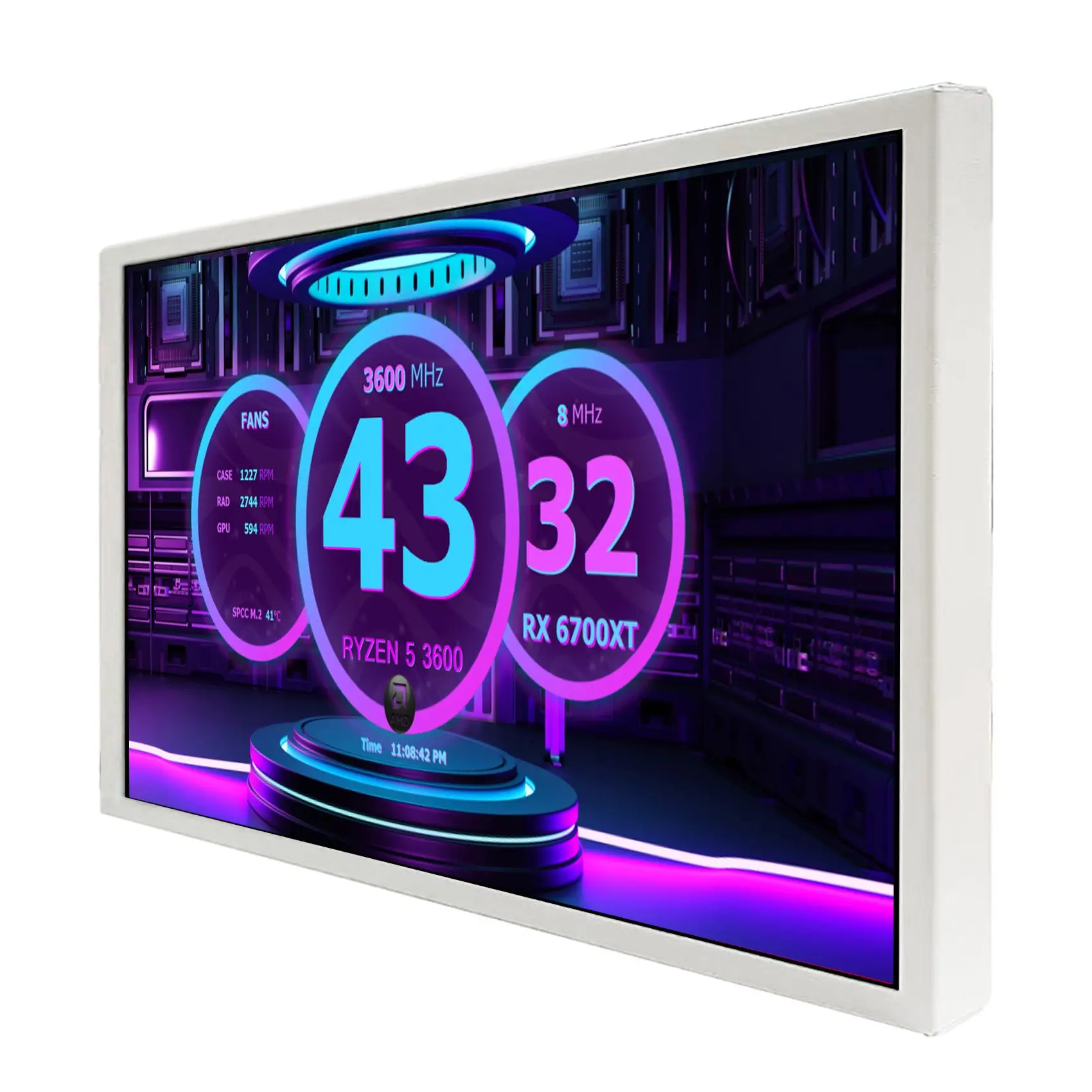 شاشة 7 بوصة 800 × 1280 IPS LCD لحافظة وحدة المعالجة المركزية GPU PC، مدمجة في موضوع فيديو الصورة #1