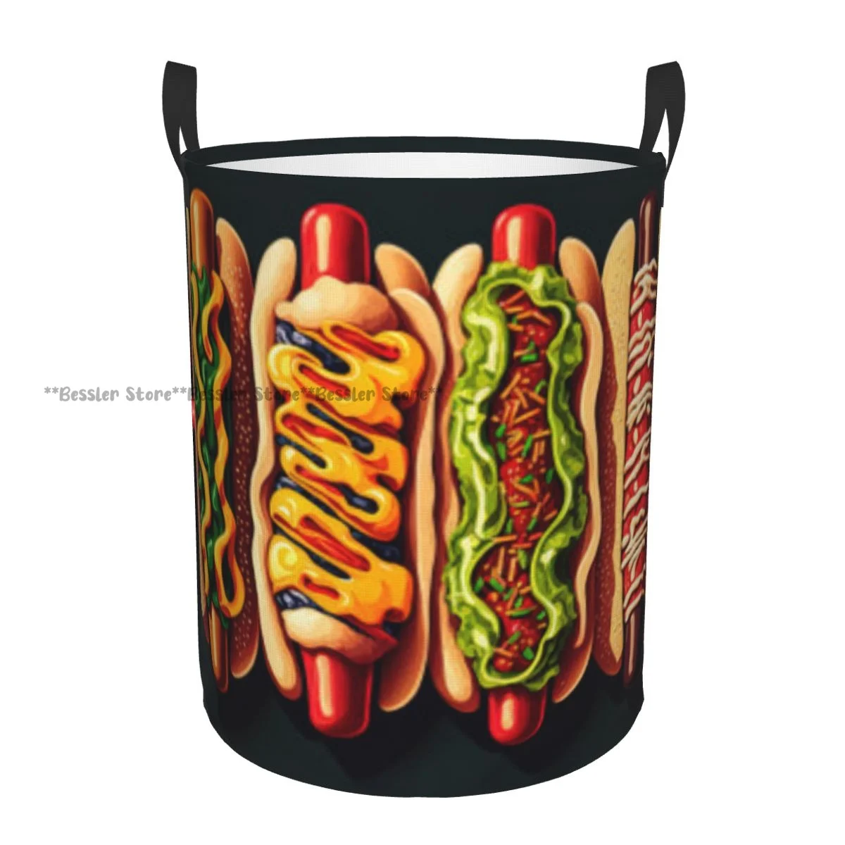 

Корзина для белья, хот-доги с начинками, круглая корзина для хранения, складная корзина, ведро для одежды, органайзер