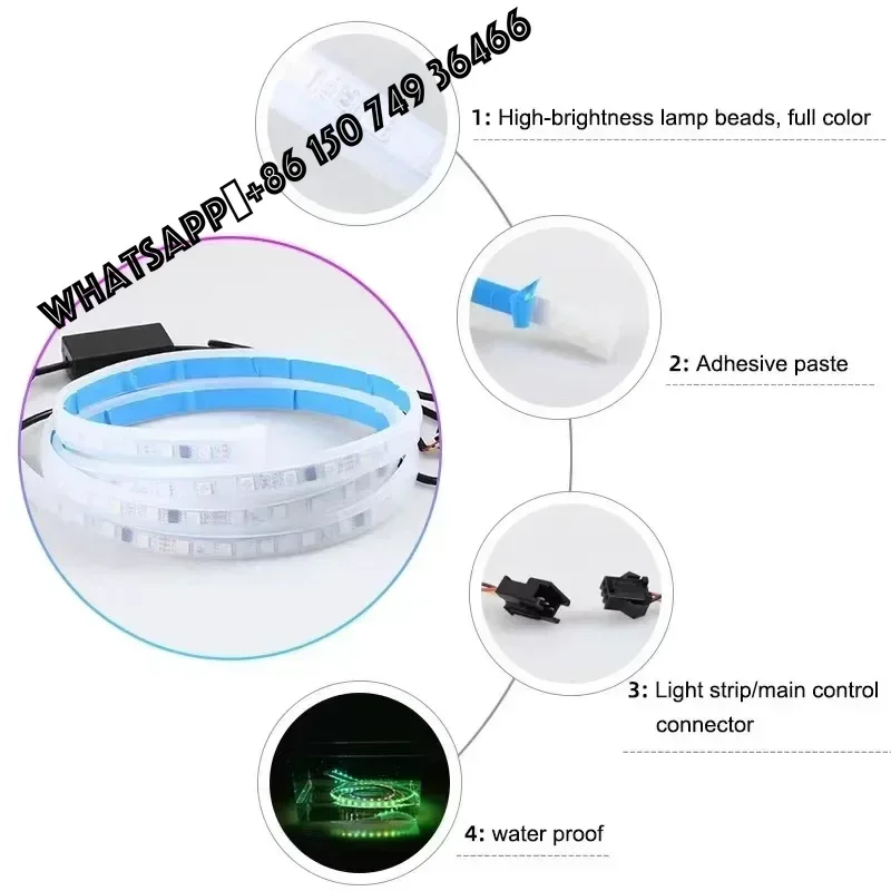 

DIY Universal Car Hood Flexible Led Strip Light 12V White Daytime Running Lights Decoration Backlight Long Auto Atmospere Lamp