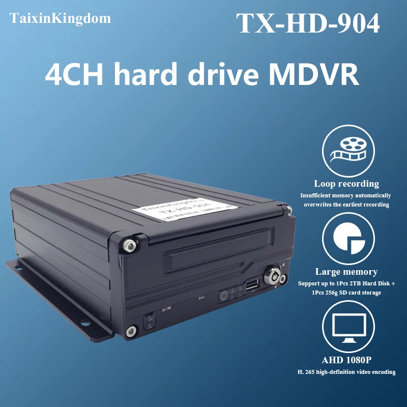 Manufacturer AHD 1080P 4CH hard drive MDVR platform remote monitoring 4G GPS WiFi truck/bus host