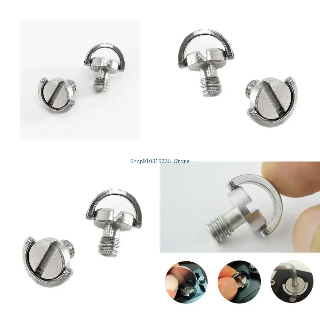 

2pcs 1/4Inch D Rings Quick Release Camera Screws For DSLR And Monopod Use