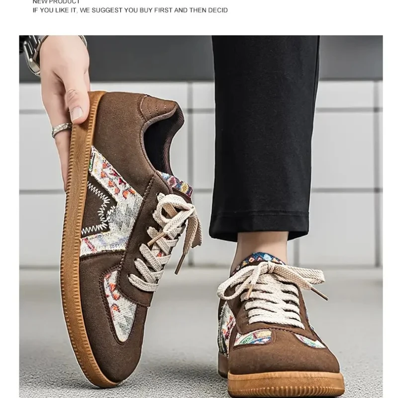 

Vintage German Training Baseball Shoes for Men's Summer White Casual Running Sports Shoe Outdoor Tennis Lace-up Sneakers Zapatos