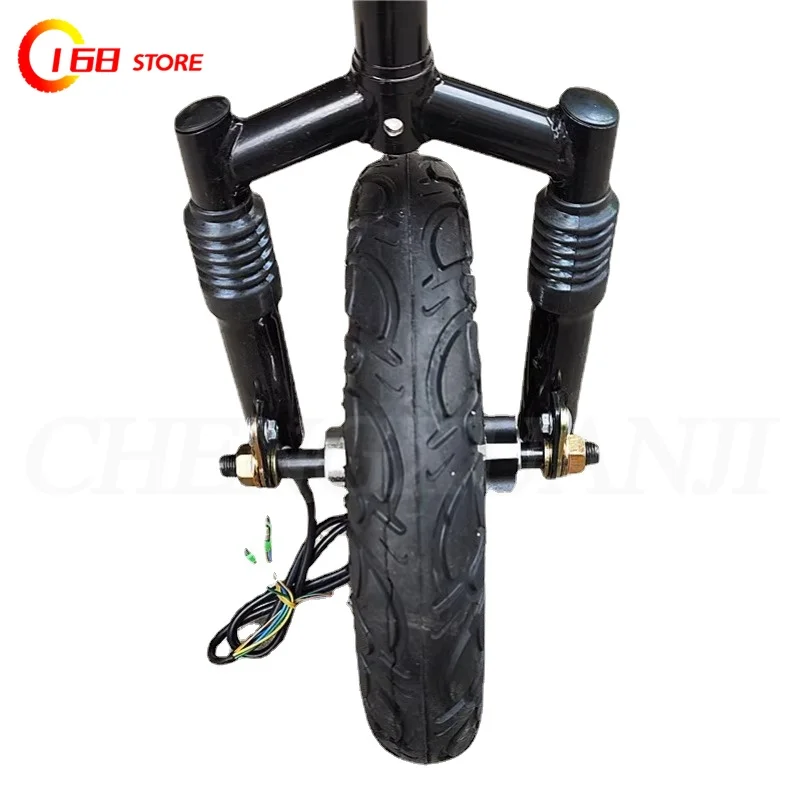 12 inch wheel hub motor 48V brushless toothless disc brake electric vehicle accessories three shock absorption front fork