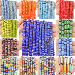 Pumpkin Nepal Lampwork Beads Cylinder Rice Shape Glazed Glass Bead for Diy Jewelry Making Necklace Bracelet Handmade Accessories