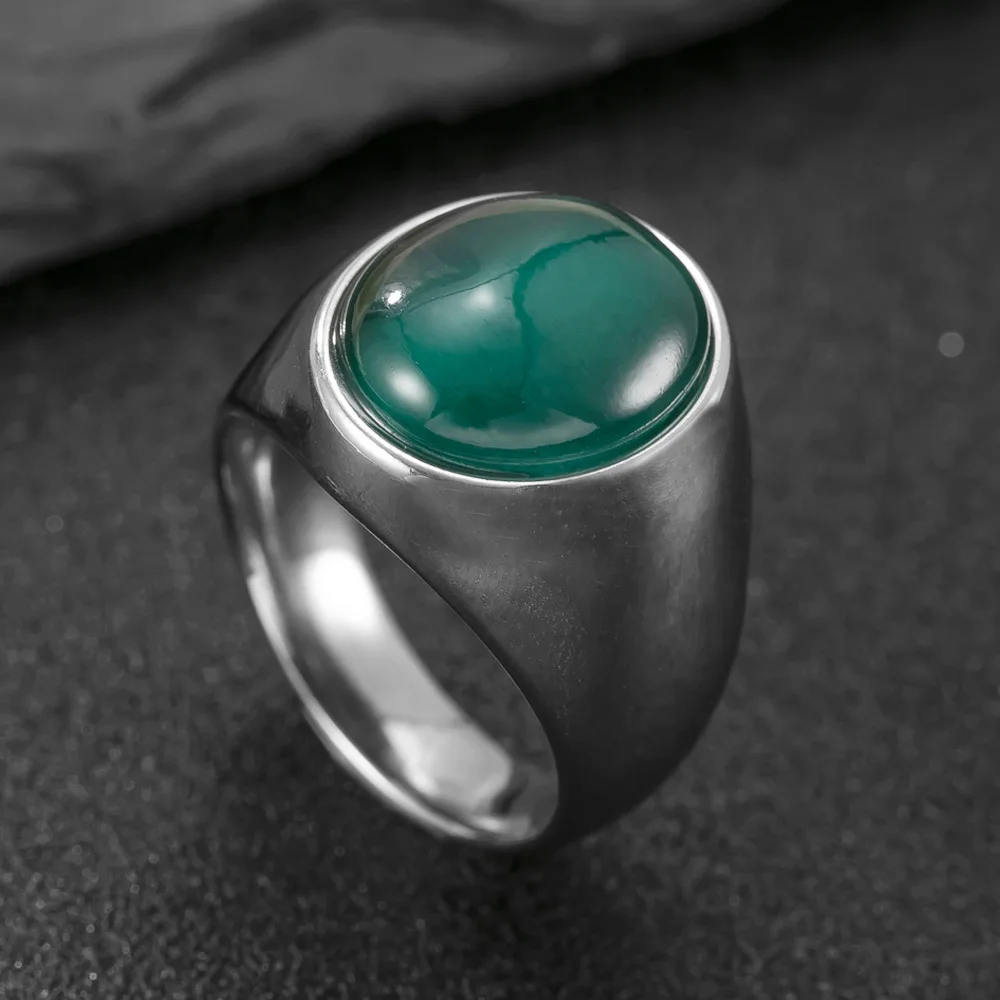 خاتم رجالي عتيق بحجر عين النمر من الفولاذ المقاوم للصدأ الذهبي البيضاوي الأحجار الكريمة الطبيعية خاتم نسائي مجوهرات الهيب هوب #4