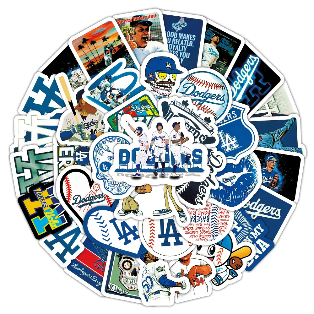 10/30/50/100PCS Dodgers Stickers baseball Cartoon Sticker Sports Graffiti Decals DIY Luggage Laptop Phone Guitar Car Bike Toy