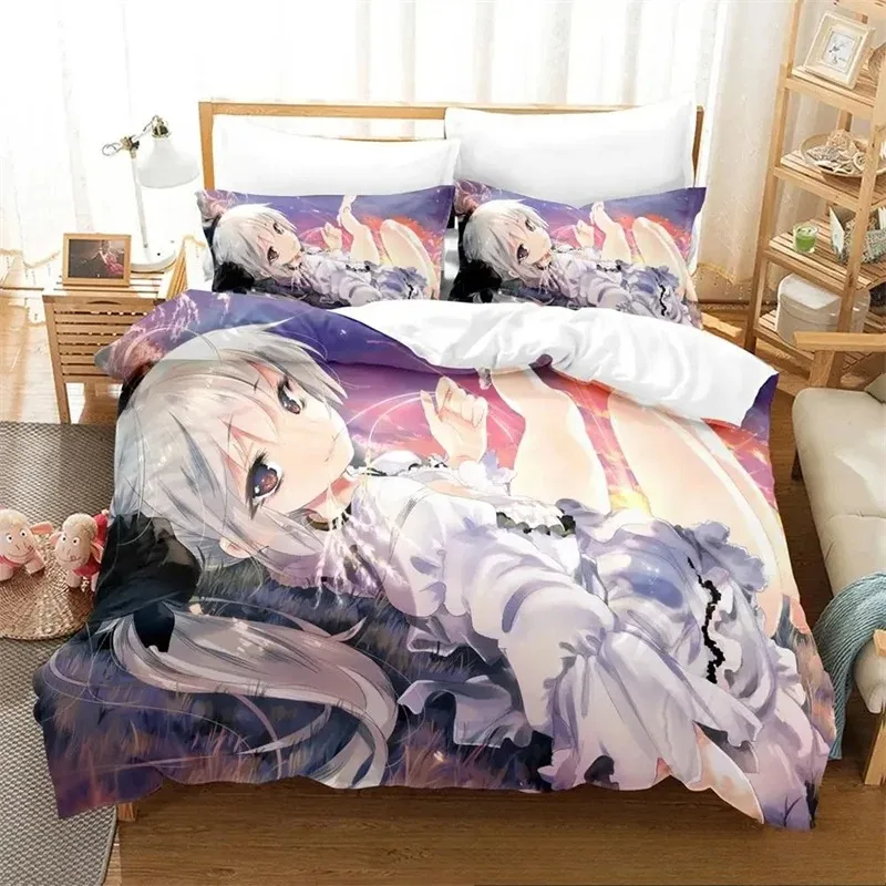 Anime Yosuga No Sora Bedding Set,Duvet Cover Comforter Bed Set Quilt Cover Pillowcase,King Queen Twin Size Boys Girls Adultse