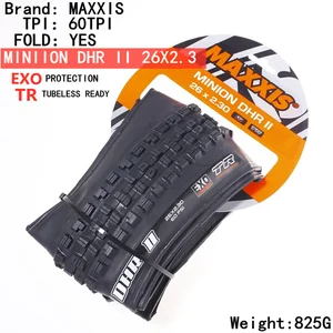 Maxxis Minion DHR Downhill Folding Tire for Mountain Bike, Most Wear Resistant and Stronger Cornering, 26 In, 27 In, 29 In, M327RU 12 main sales tire rim 26 - №8