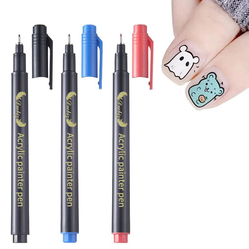 DXEBIG 1pc Acrylic Nail Art Painting Pen - Fine Tip, Suitable For Detailed Designs And Nail Art Striping. Great For DIY Nail