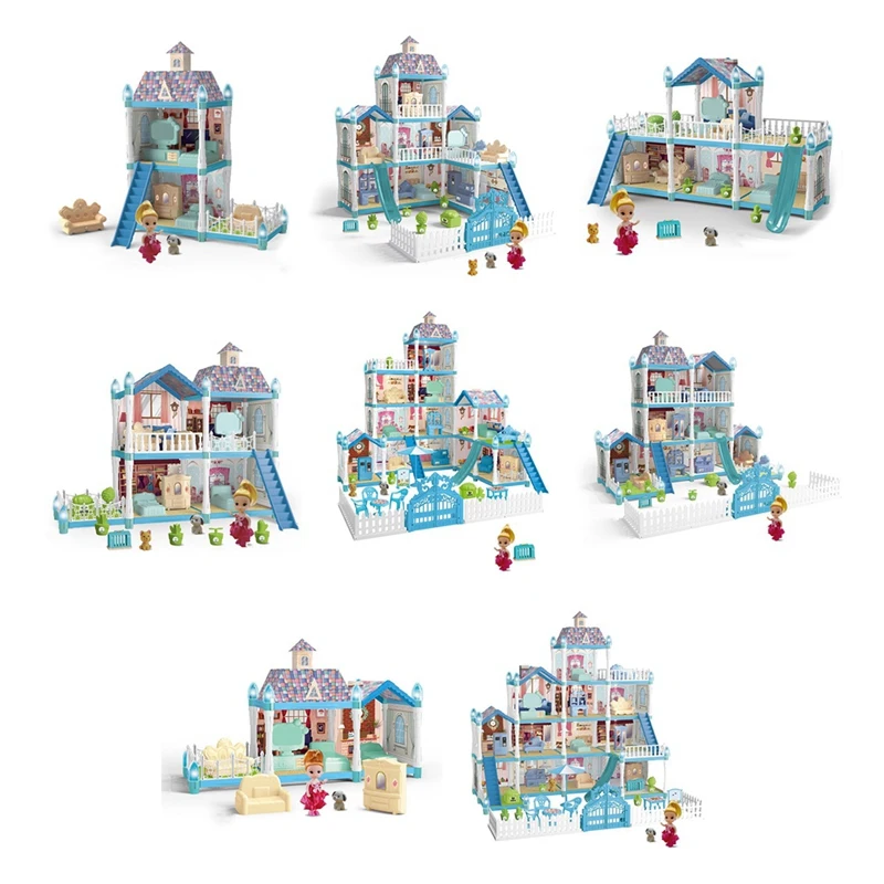 Play House Doll Children's House Villa House Girl Princess Gift Box Castle Toy DIY Game Gift