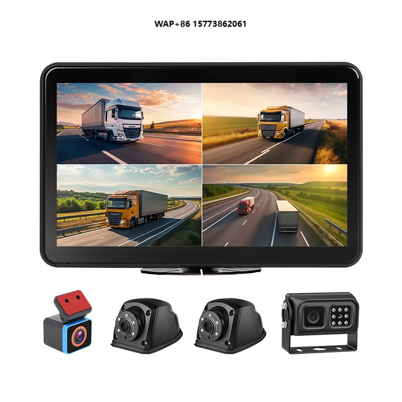 

AI BSD Car Security Camra System 4G Wifi GPS Tracking Fleet All-in-One DVR Mnitor for Bus Truck Hauler Safety Solution