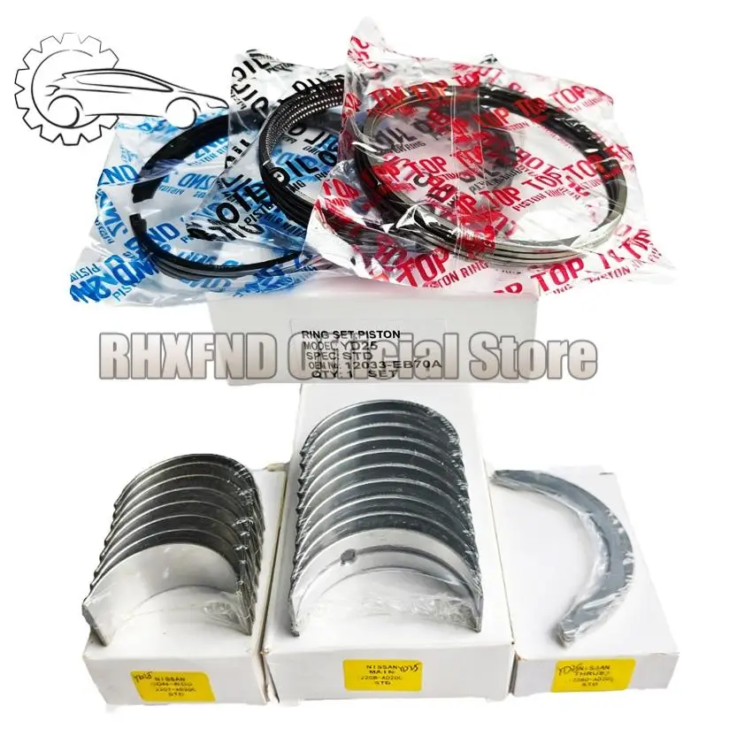 YD25 YD22 MAIN CON ROD & THRUST BEARING SET Piston Ring 12111-AD20B 12207-ESB0A 12280-AD200 FOR NISSAN D22/D40 NAVARA XTRAIL