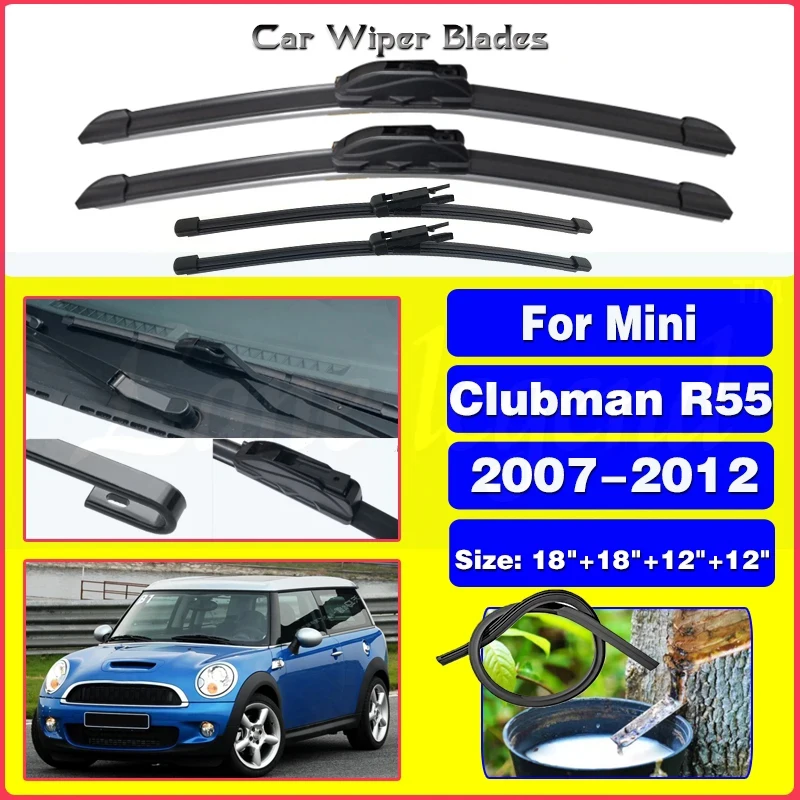 

Wiper Front & Rear Wiper Blades Set Kit For Mini Clubman R55 2007 2008 2009 2010 2011 2012 Windshield Windscreen Rear Window