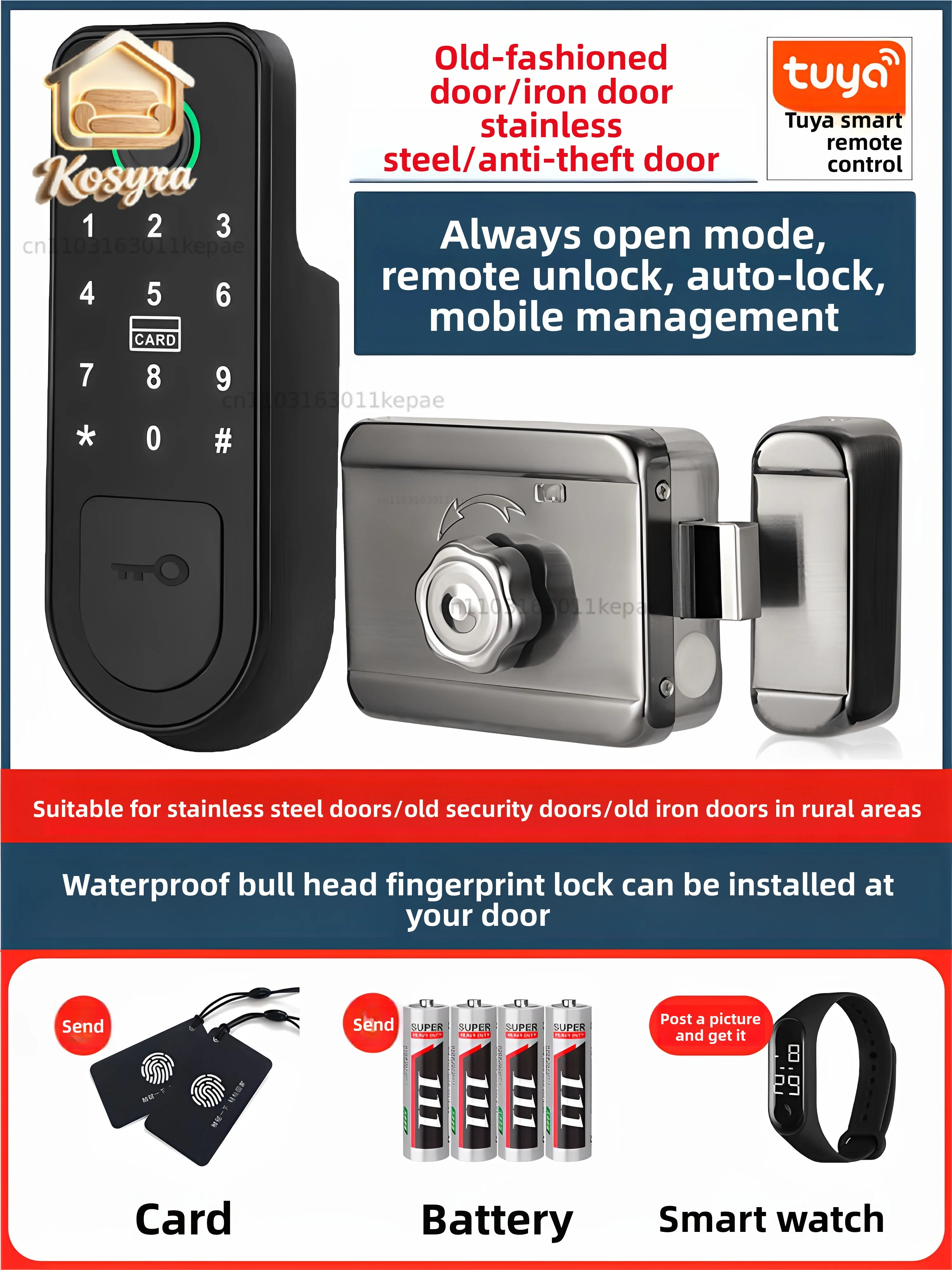 The Old-fashioned Anti-theft Door Is Changed To A Fingerprint Lock, A Large Iron Door in The Courtyard, and A Combination Lock
