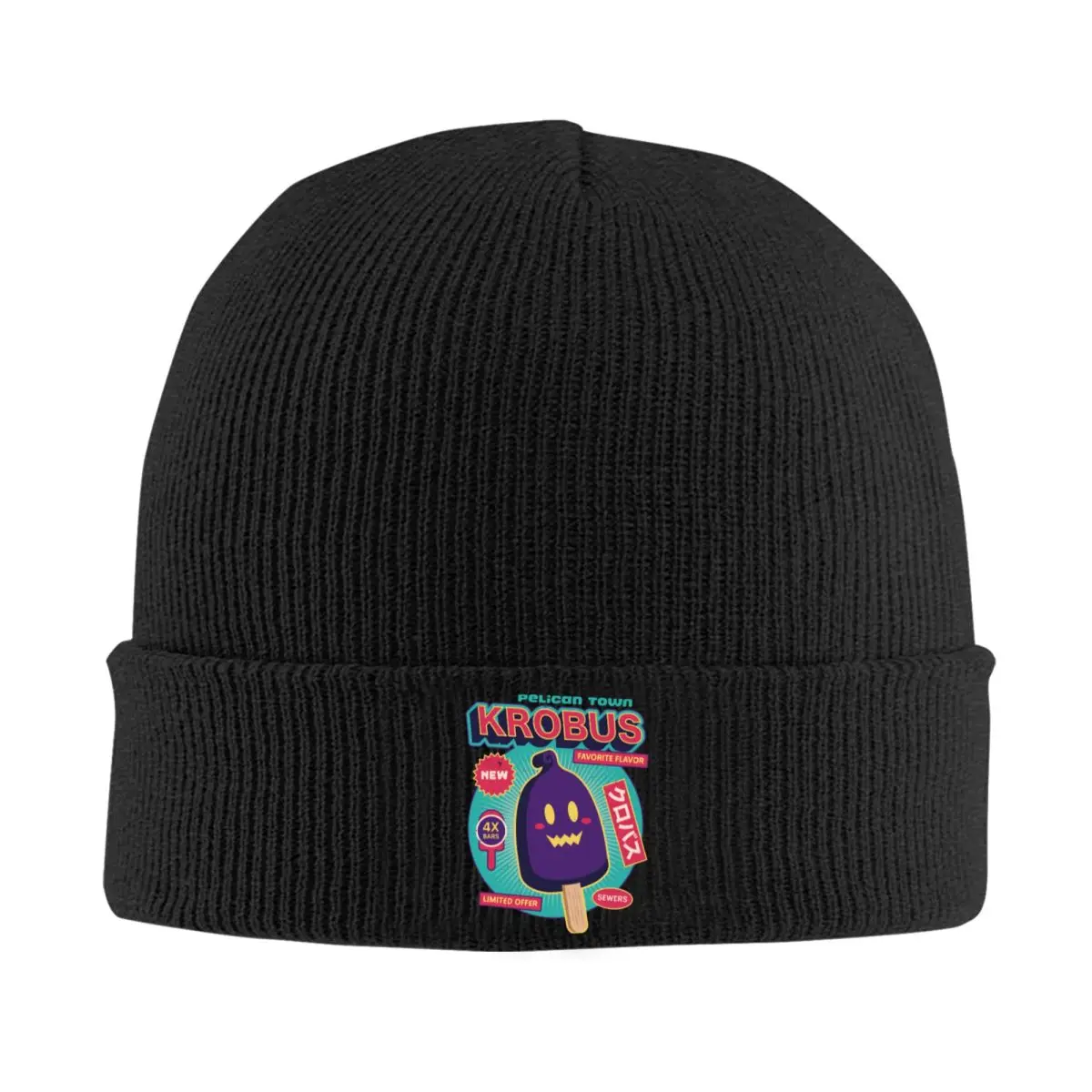 Krobus Ice Cream Stardew Valley Knitted Hats Quality Beanie Idea Men Women Headwear Knitted Caps