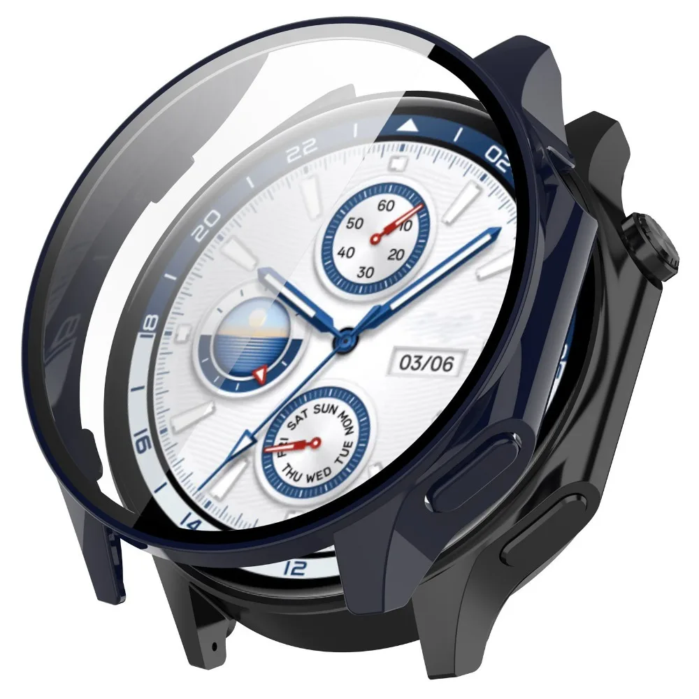 Защитный чехол для ПК + стекло для часов, твердый корпус для ПК с полным покрытием, легкий, против царапин и натирания для Oppo Watch X/OnePlus Watch2