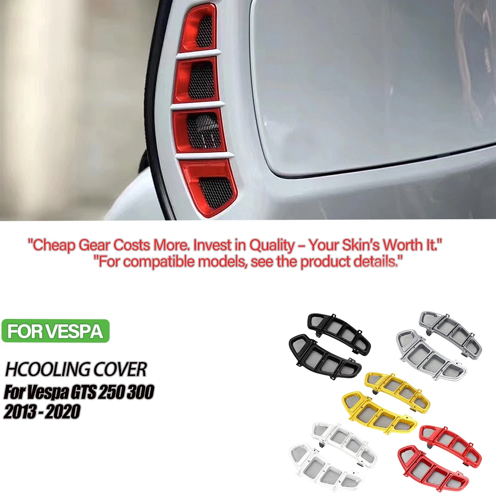 

Aluminum Radiator Grille Guard Cover for Vespa GTS250 GTS300 GTS 250 300 (2013-2020) - Direct Fit Cooling Protector