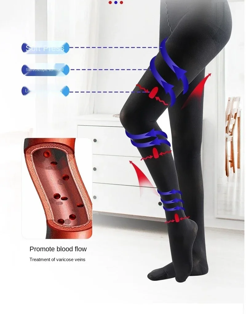 Medical Compression Stockings Varicose Veins Open Toe Stockings Medical Support Hose 30-40 MmHg  High Compression