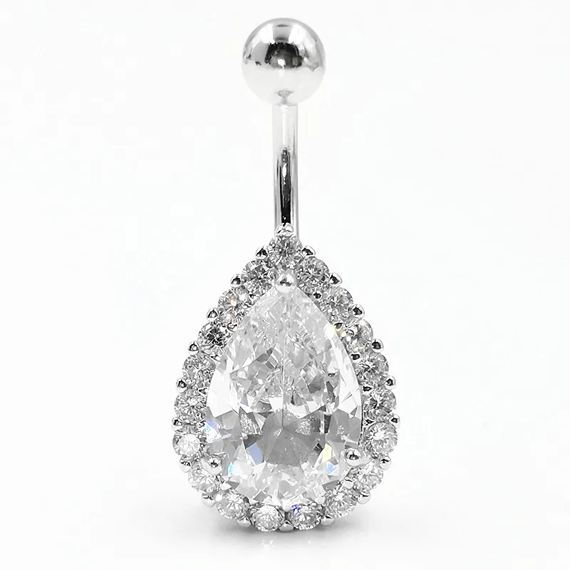 

Real S925 Dangle Heart Navel Ring Belly Bars Stainless Steel Belly Button Piercing Sexy Belly Piercing Women Jewelry