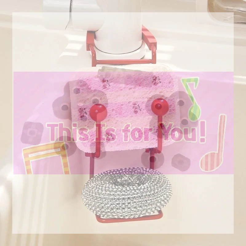 【MA】Kitchen Metal Sink Drying Holder Sink Rack Wall Sucker Sponge Storage Soap Stand Dish Cloth Shelf Organizer Holder Products