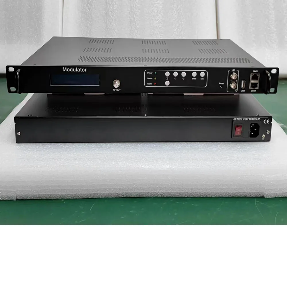 4-Carrier TV Modulator IP ASI naar RF IP naar DVB-T ATSC ISDBT DVB-C Modulator Digitale TV Modulator Kabel Front-End Apparatuur